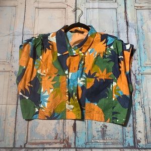 Zara Tropical Pocket Crop Top